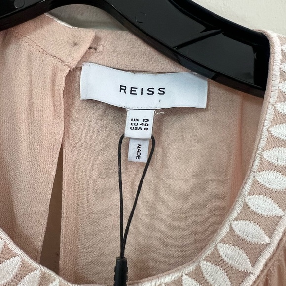 Reiss woman’s coco Embroidered Chic Beige Sleeveless Romper - Picture 9 of 13